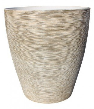2 unités Jardinière Ronde Moderne en béton allégé pour extérieur Andaman 55 x 60 cm Couleur Natural Vert