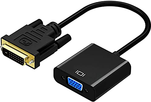 Adattatore DVI a VGA | GANA Cavo Convertitore DVI-D a VGA | 24+1 Supporto 60Hz e 3D per Sistemi DVI per Connettersi a VGA Display