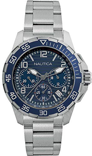 Nautica Orologio Cronografo Quarzo Uomo con Cinturino in Acciaio Inossidabile Napplh009