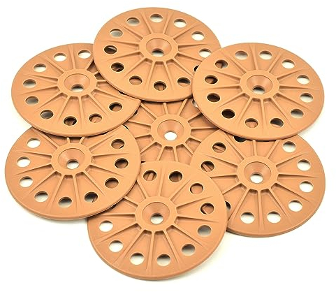 Hawkeng 60 mm verstärkte 30 % Glasfaser Washers zur Fixierung von festen Isolationsplatten, braun, 100 Stück