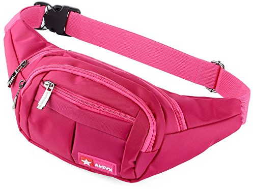 wasserdichte Bauchtasche Geeignet für Reise, Sport & alle Outdoor Aktivitäten, Hüfttasche für Damen und Herren, Bauchtasche Wasserdicht Hüfttaschen für Running (Rose Rot)