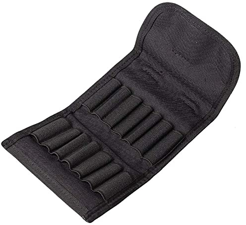 Gexgune Jagd Faltbare Munition Tragetasche Schrotflinte Gewehrkassettenhalter 14 Runde Munitionsschalen Taktische Molle Shell Tasche (Schwarz)