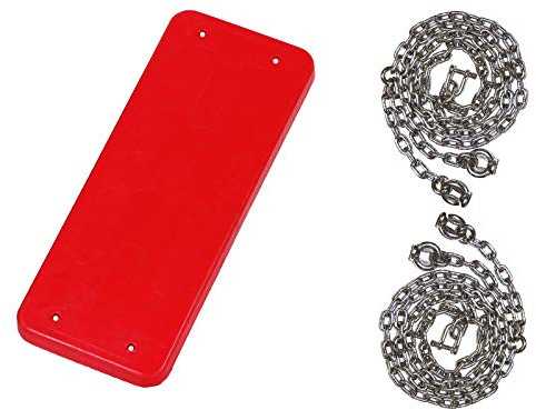OTITU JUST Fun Schaukelsitz aus Gumi mit Edelstahl Kettensatz 5 mm - 1,8 m, öffentlich – Rot