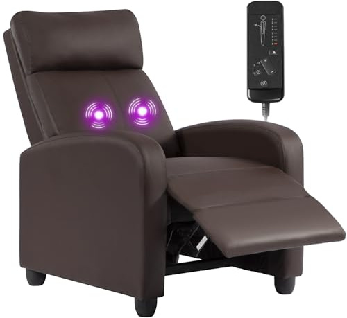 BestMassage Recliner Chair with 2 Point Massage Function | Pu Brown