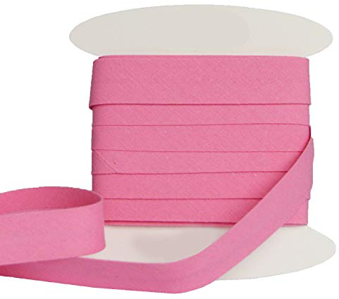 Schrägband baumwolle gefalzt - viele Farben erhältlich - Schrägband aus Baumwolle - Einfach zu nähen und ideal zum Veredeln Ihrer Kreationen (Um 5 meter, Hellrosa)