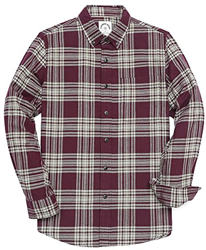Dubinik® 6 oz Camicia Flanella Uomo Quadri Button Down Leggera Camicia Cotone Casual Regular Fit