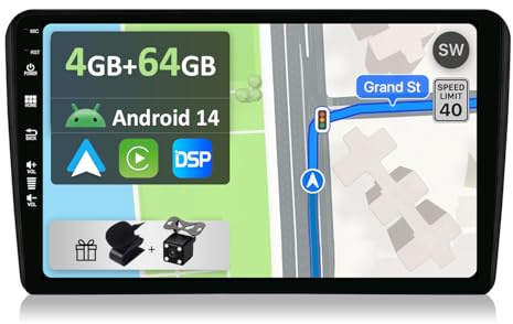 YUNTX Android 13 2 Din Radio con navigazione per Audi A3 8P/8PA (2003-2013): [Integrato CarPlay/Android Auto/DSP/GPS]-IPS 2.5D 9”Touch screen-DAB/Bluetooth 5.0/Controllo del volante/USB/WiFi