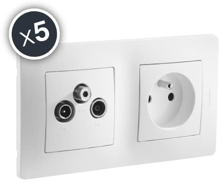 Mecanismo Duo - Toma Tv/Fm/Sat + Enchufe 2P - Gama Caly - DEBFLEX 802024