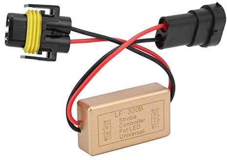 Akozon Lampeggiatore Freno, Flash Strobe Controller Box Modulo Lampeggiante Continuo H8 H9 H11 Presa Accessorio Adatto per Fendinebbia a LED Auto