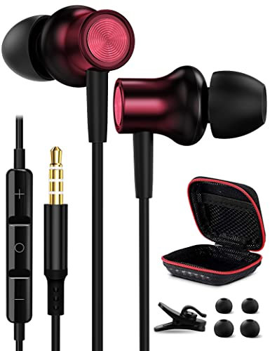 Earphones Wired In-Ear Radio Headphones Wired Earbuds 3.5mm Jack Noise Isolating ear plug with Mic Remote Control Noise Isolating for Samsung A06/A05/A15/A05s/A14 for Redmi Note 14 13 12 Honor X6c X6b