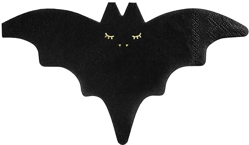 20 Stück Papierservietten Fledermaus in Schwarz 3-lagig