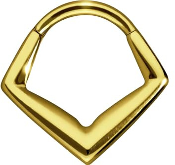 PIERCINGLINE Segmentring Clicker in eckig aus Titan - Piercing für Nase, Septum, Ohr, Helix oder Tragus in 4 Farben