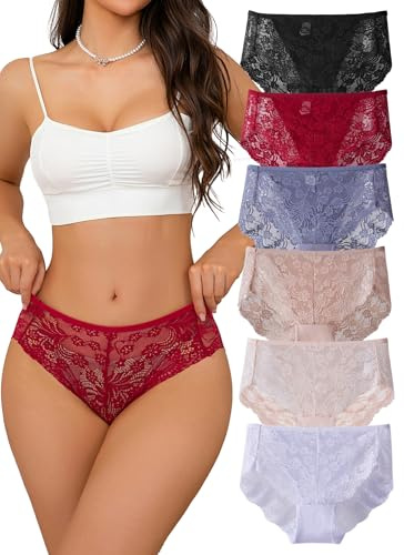 Hialegion Femme Culotte Dentelle Grande Taille Tissu Ultra-Léger et Résistant Design Français Discret Pièces 2XL