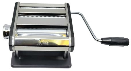 TTAK Houseware Premium Edelstahl Manuelle Pasta Maker - 7 Dickeneinstellungen - Basteln Sie authentische Nudeln, Spaghetti, Fettuccine und Lasagne mit Leichtigkeit