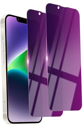 Ifaeveus 2 Pack Privacy Screen Protector for iPhone 13 Pro Max/14 Plus Tempered Glass 6.7inch Private Saver Anti-Spy Anti-Blue Light Anti-Scratch Full Coverage