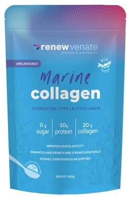 RenewVenate – Premium Hydrolyzed Collagen Peptides for Radiant Skin, Hair, Nails & Joint Health – Non-GMO, Gluten-Free, Keto-Friendly Collagen Supplements for Women, 400g