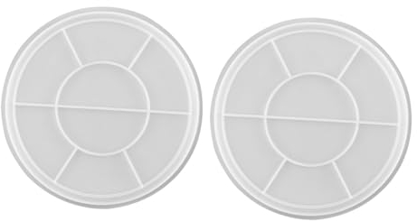HOODANCOS 2stücke Runde Tablettform Kristall Epoxy Mould Lagerung Tablett Casting Mold Silikon Diy Obsttablettform Ablageschale Form