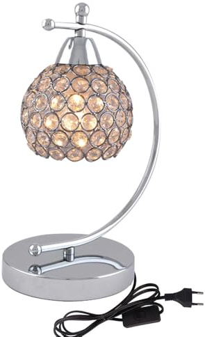 Lámpara de mesa de cristal, lámpara de Noche E27 vintage, lámpara de cabecera, lámpara de Mesita, lámpara de escritorio Creativo Con interruptor, Luces de lectura Dormitorio Comedor estudio (B)