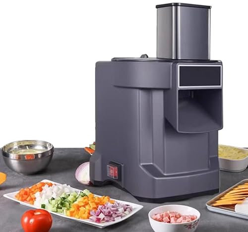 Máquina picadora de verduras comercial, 3 en 1, cortador automático de verduras y frutas para cortar eficientemente, triturar, cortar en dados, alto rendimiento para cocinas profesionales