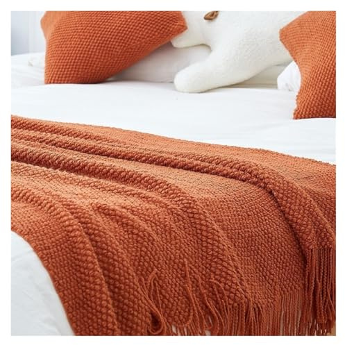 AMENGJ Sofaüberwurf Decke for Bett, Couch, kariert, gestrickt, Überwürfe, Frühlingssofa, leichte Strickdecken for die Heimdekoration(Color 2,130 * 170 cm)