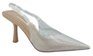 MODELISA - Zapato De Tacón Brillo Slingback con Punta Fina Transparente Vinilo para Mujer