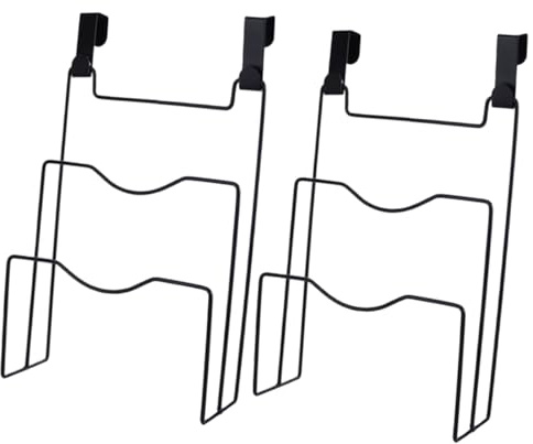 MUELODSIC 2Pcs Pan Lid Holder Rack for Kitchen Cabinet Door Black Iron Hanging Pot Cover Organizer with Drain Design Space Saving Storage for Pots Pans and Cutting Boards