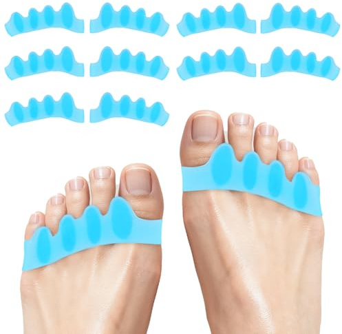 10pcs Silicone Toe Spacers, Soft Toe Separator for Women and Men, Comfortable Vane Toe Separator and Toe Spreaders, Toe Separators for Overlapping Toes, Reusable Toe Spacers for Yoga and Daily Wear