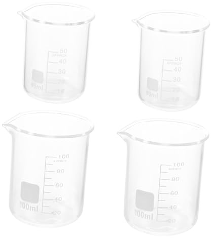 Alipis 4 piezas Vasos Medidores de Vidrio de Borosilicato Resistente al Calor con Graduación Precisa para Medición Líquida Capacidad para y Cocina
