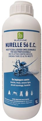 Nurelle 56EC Insetticida Liquido Con Azione Abbattente Insetti Obiettivo Zanzare Mosche Vespe Scarafaggi Formiche (Lt. 1)