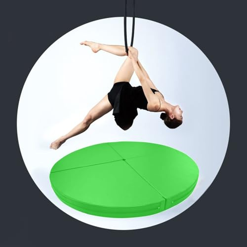Sicherheitsmatte für Lyra-Hoop-Reifen aus Metall, verdickte Sicherheitsmatte für Aerial Yoga/Pole Dance, faltbare Fitnessmatte für Erwachsene und Kinder (Schwarz, 150 cm x 5 cm (59 x 2)) (Grün,