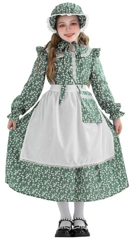 Générique Ensemble Enfant Tenues Prairie Girls Robe Manoir Européen avec Tablier Costume Historique pour Enfants Filles Vestiaire Élégant et Confortable Idéal Célébrations et Fêtes Thématiques