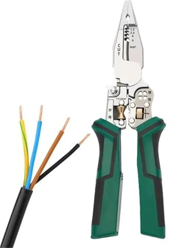 Las mejores ofertas, cortacables 10 en 1, alicates pelacables, tijeras para probador de tensión con función de medición 'electricidad