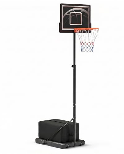 Basketballkorb Outdoor Höhenverstellbar Mit Ständer & Rollen, Höhe, Transparenter PC-Rückwand, Stabiler Basketballständer Mobil Für Jugendliche & Erwachsene