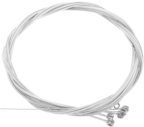 HAKIDZEL Versilberte Metallsaiten für Akustikgitarre 6 Stück Gitarrensaiten Silber als Saiten Kindergitarre und Instrumentenreparaturteile für Flamenco Gitarrenteile