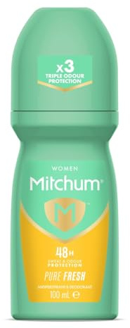 Mitchum Women 48HR Protection Roll-On Deodorant & Antiperspirant (100ml) Pure Fresh, Dermatologist Tested