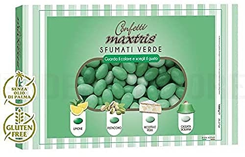 Confetti Maxtris Confetti Italiani Di MANDORLA, Sfumato Verde 4 Gusti, Assortito