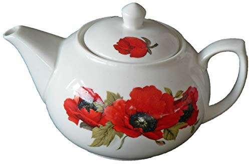 Poppy Design one Cup teapot. Ceramic teapot for just 1 Person - Holds 1 Cup