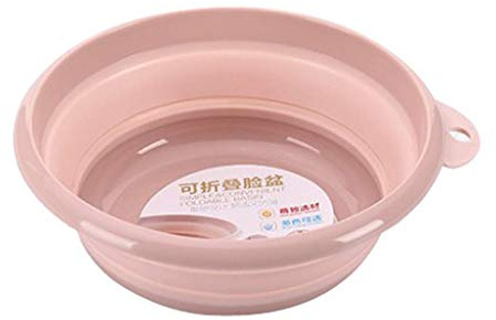 Tubayia Foldable Sink Washing Up Bowl Folding Bowl for Kitchen Bathroom Camping (Pink)