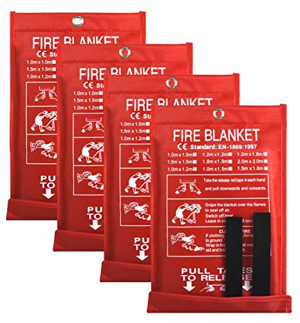 Smilco 40 x 40 Fiberglass Emergency Fire Blanket for Home and Kitchen