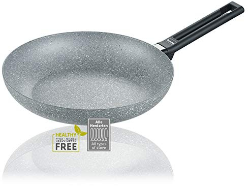 Berndes Pfanne 24cm Alu Induktion Special Edition-große Bratpfanne für alle Herdarten, antihaftbeschichtet für fettarmes Kochen, grau, 24 cm