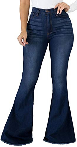 Bell Bottom Jeans for Women Classic Skinny Flared Denim Pants (X-Large,01Blue2402-1)