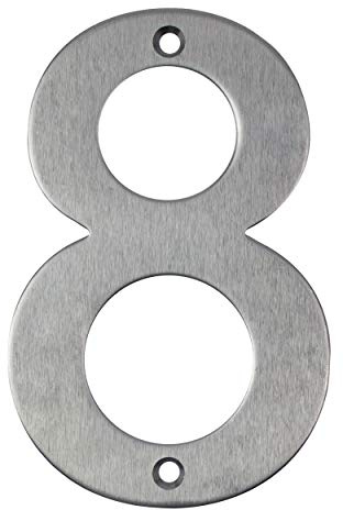 IBOO Edelstahl-Hausnummer zum Anschrauben, schwebende Optik, Design-Hausnummer (Nummer 8)