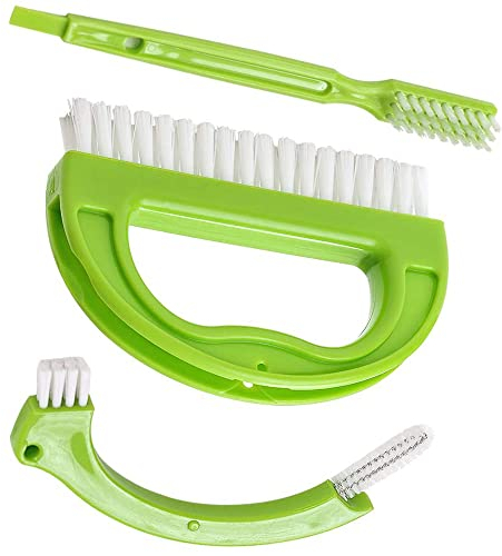 ANCLLO Grout Brush, (3 in 1) Grout Cleaner Brush, Tile Joint Scrub Brush with Handle, Stiff Cleaning Brush for All of The Household Such as Shower,Bathroom, Kitch, Seams, Floor Lines