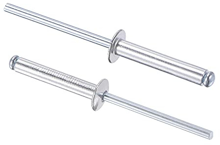 sourcing map Blind Rivets, Aluminum Pull Rivets Core Decoration Rivets 4mm Diameter 25mm Grip Length Silver Tone, 60pcs
