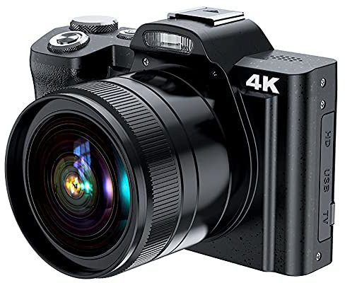 RSGK Fotocamera Digitale Ad Alta Definizione 4k, Fotocamera Digitale Intelligente DV Panoramica WiFi Comoda da 48 Milioni di Pixel, Zoom Digitale 16x, Microfono (Scheda SD da 32 GB)