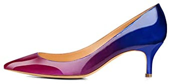 aanieshoeya Pumps Dam Elegantes Skor Kitten Heel Women Ladies Shoes Lila Blå 38EU