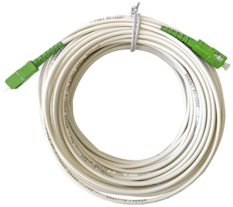 D.Square - Cable de Fibra Óptica 15m Monomodo Simplex G657A2 9/125µm LSZH, Latiguillo Blanco FTTH SC/UPC-SC/UPC, Compatible Operadores Movistar Jazztel Vodafone Orange Amena Masmovil Yoigo.