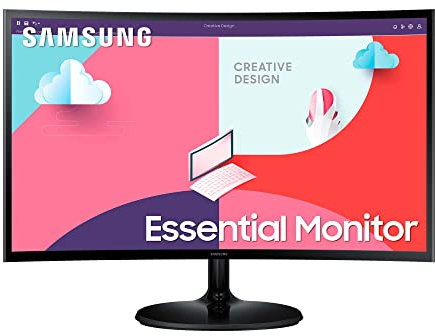 Samsung S36C Essential Monitor S27C364EAU, Curved, 27 Zoll, VA-Panel, Full HD-Auflösung, Eco Saving Plus, AMD FreeSync, 4 ms Reaktionszeit, Bildwiederholrate 75 Hz, Schwarz