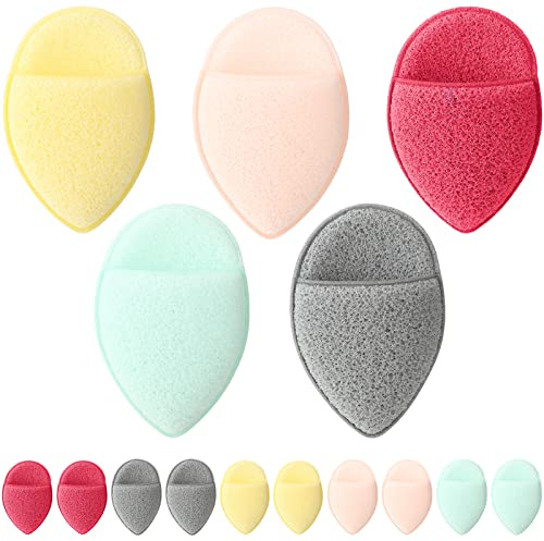 10 Pcs Face Sponges for Cleansing Daily Exfoliating Scrubber Facial Sponges for Washing Face Wash Sponges Scrub Exfoliating Facial Pads Reusable Makeup Remover for Pore Blackhead