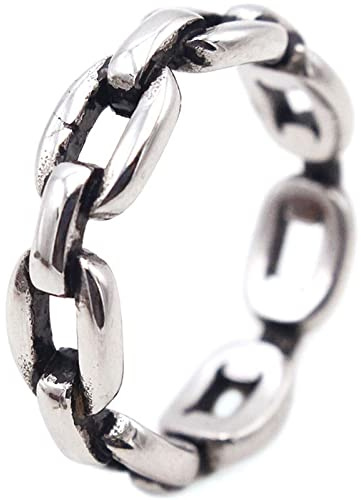 Aotiwe Ringe Hochzeit, Ringe Männer Gothic Silberner Kettenring Edelstahl Geschenk Hochzeitstag Ringe